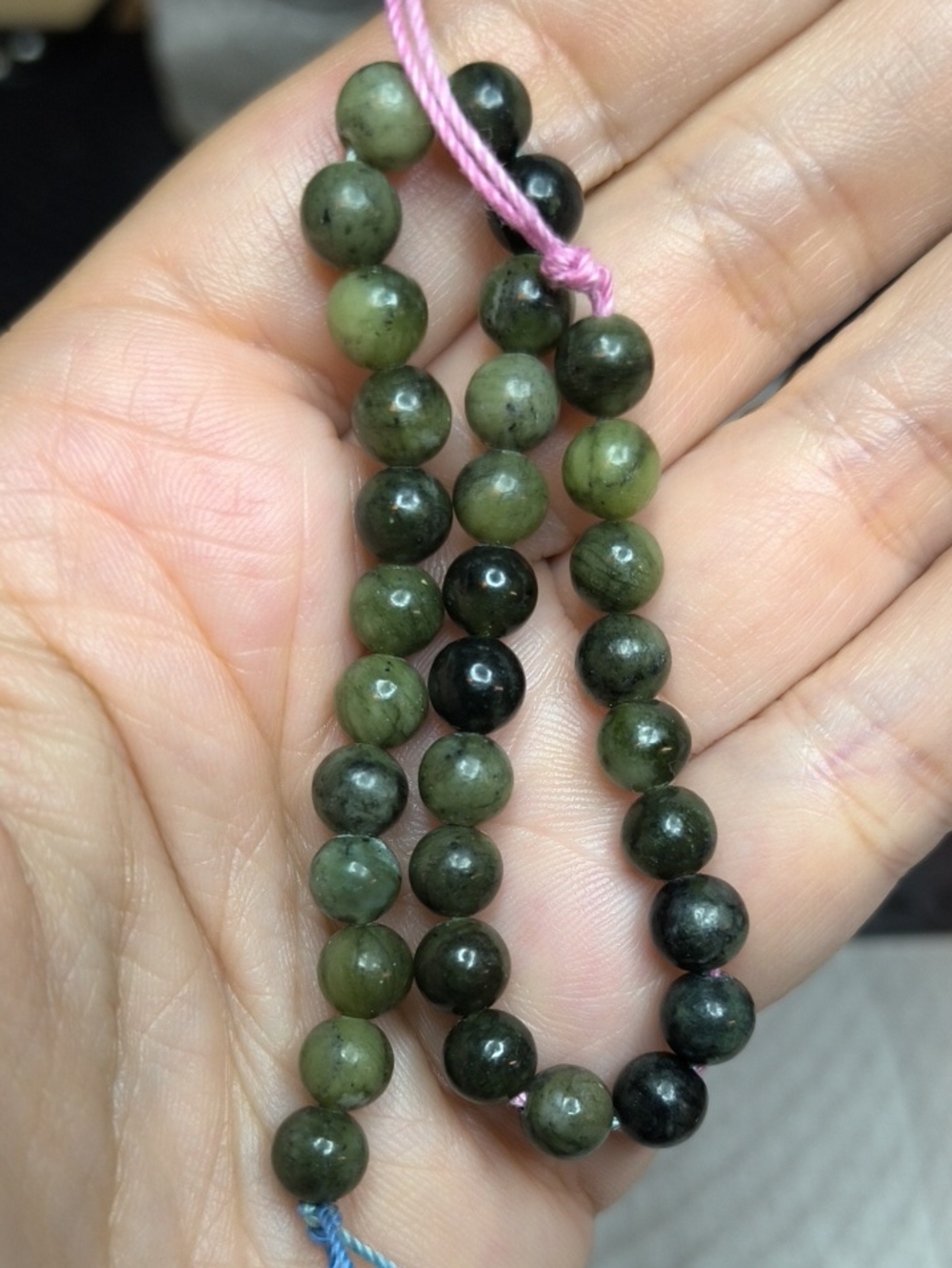 #3- 6mm Southern Jade Stone Beads - 8 Inch Strand - Picture 2 of 4